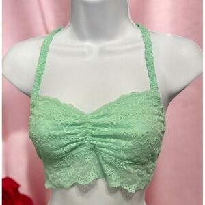 NWOT Victoria's Secret PINK Medium Mint Green Bralette Lined Wireless Racerback
